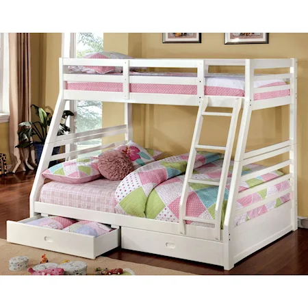 Twin-over-Full Bunk Bed with 2 Drawers